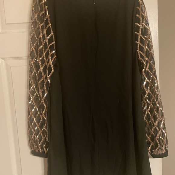 Black dress- sparkly gold sleeves - Picture 2 of 3